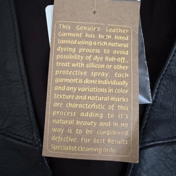 Black Leather Vest Men L NEW NEW NEW USA Western Biker Made in India Snap - Picture 11 of 12